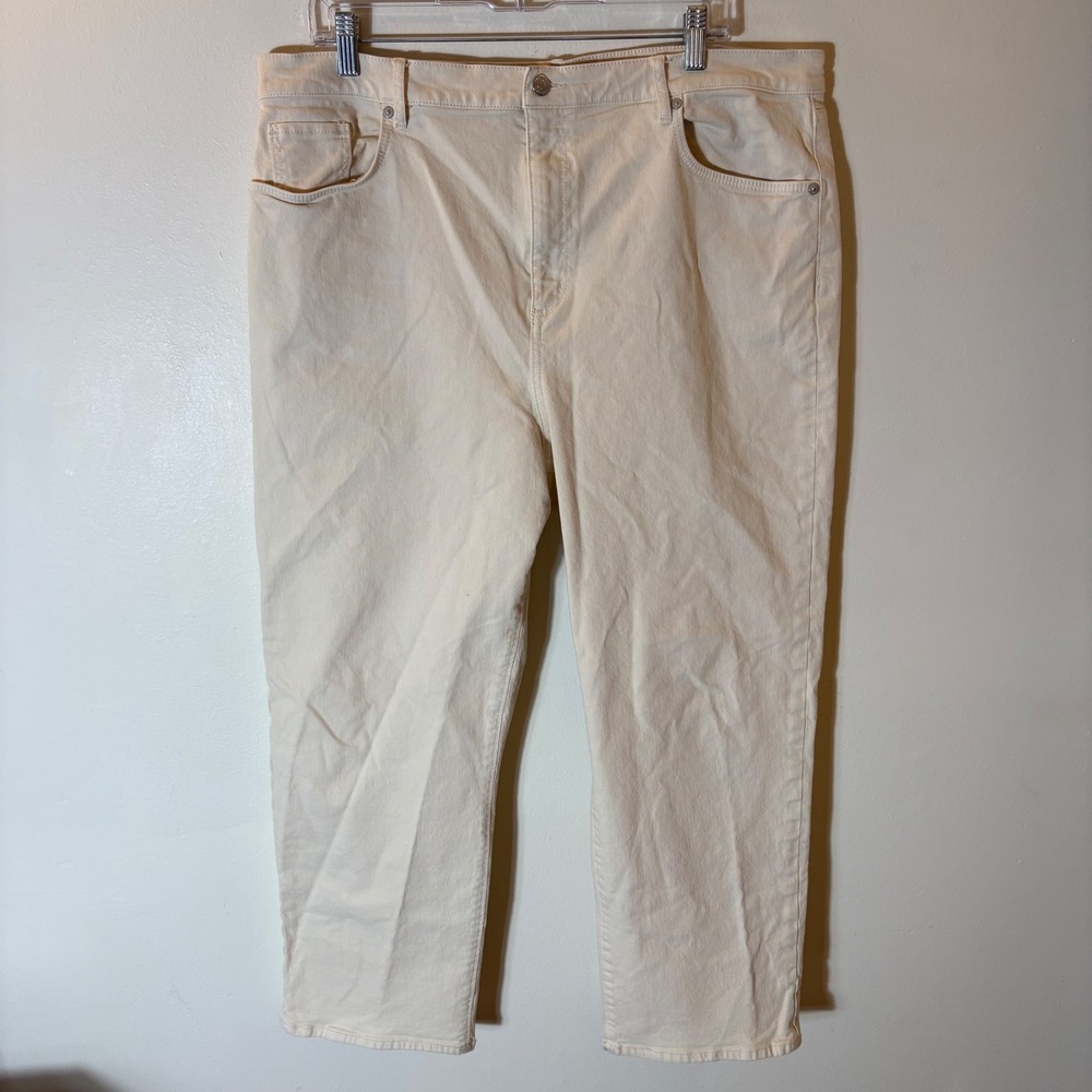 LOFT The Slim Cropped Jeans in‎ Off White Size 34/18